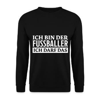 Fußballer Spruch Tor Lustiges Fussballer Geschenk - Unisex Pullover - Schwarz - Vorne - Alina (178cm) & Michal (187cm)