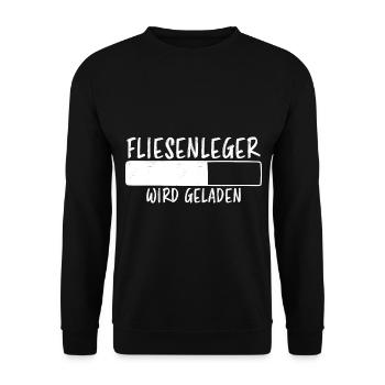 Fliesenleger Spruch Lustiges Fliesenleger Geschenk - Unisex Pullover - Schwarz - Vorne - Alina (178cm) & Michal (187cm)