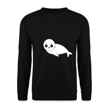 seal white seals seal seals animals - Unisex Sweatshirt - black - Front - Alina (178cm) & Michal (187cm)