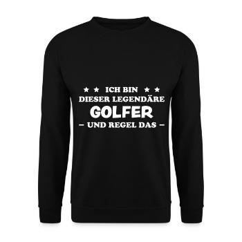 Golfer Hobby Golf Lustiger Spruch Golfer Geschenk - Unisex Pullover - Schwarz - Vorne - Alina (178cm) & Michal (187cm)