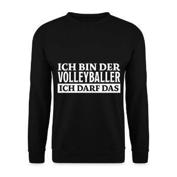 Volleyballer Spruch Lustiger Volleyballer Geschenk - Unisex Pullover - Schwarz - Vorne - Alina (178cm) & Michal (187cm)