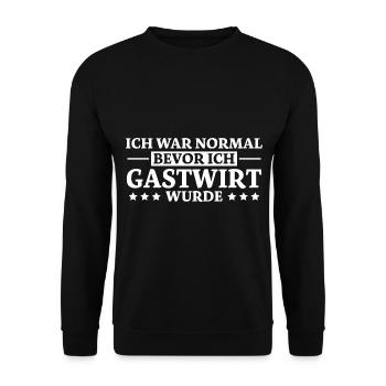 Gastwirt Spruch Kneipe Wirt Fun Gastwirt Geschenk - Unisex Pullover - Schwarz - Vorne - Alina (178cm) & Michal (187cm)