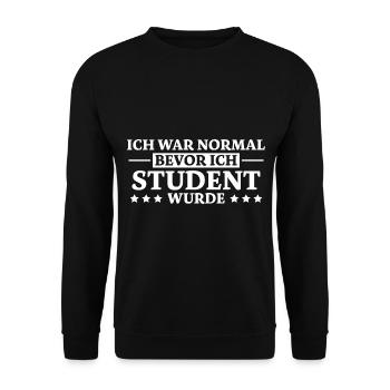 Student Spruch Uni Universität Student Geschenk - Unisex Pullover - Schwarz - Vorne - Alina (178cm) & Michal (187cm)