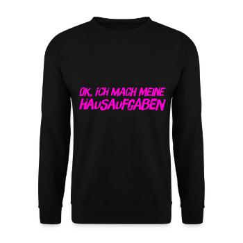 Hausaufgaben sind mein Ding - Unisex Pullover - Schwarz - Vorne - Alina (178cm) & Michal (187cm)