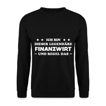 Finanzwirt Lustiger Spruch Job Finanzwirt Geschenk - Unisex Pullover - Schwarz - Vorne - Alina (178cm) & Michal (187cm)