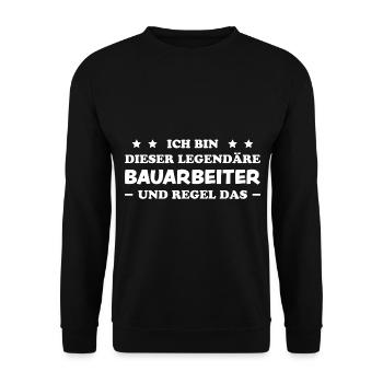 Bauarbeiter Lustiger Spruch Baustelle Job Geschenk - Unisex Pullover - Schwarz - Vorne - Alina (178cm) & Michal (187cm)