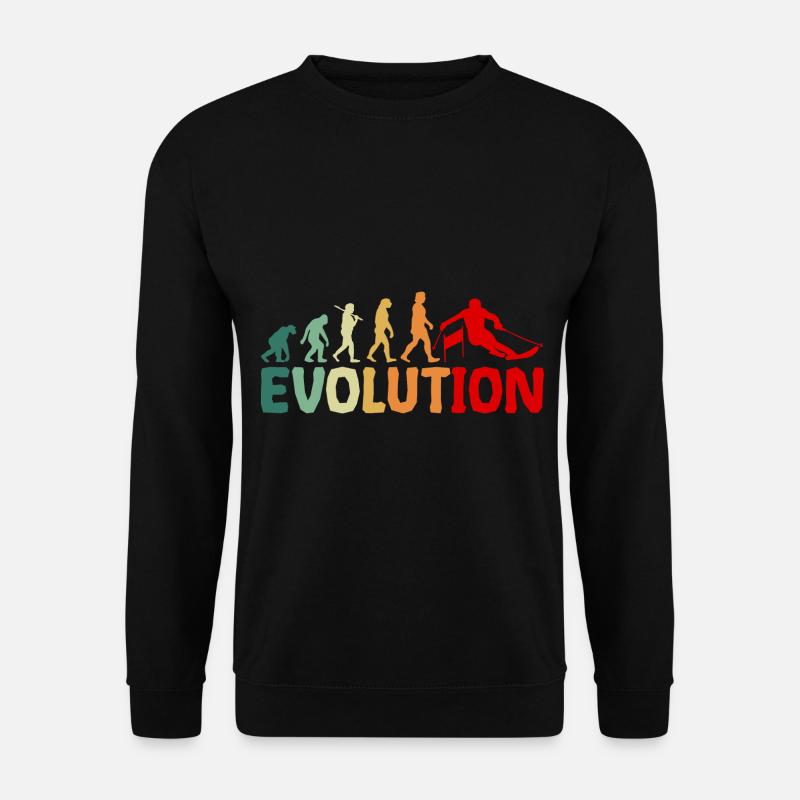 Evolution of Skiing - Unisex Pullover - Schwarz