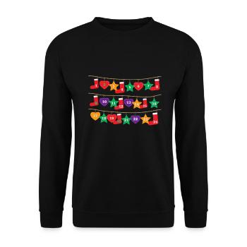 CHRISTMAS ADVENT CALENDAR SOCKS! Gift - Unisex Sweatshirt - black - Front - Alina (178cm) & Michal (187cm)