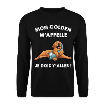 le Chien De Famille Au Téléphone - Sweat-shirt Unisexe - noir - Devant - Alina (178cm) & Michal (187cm)