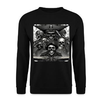 Pirates avec des crânes - Sweat-shirt Unisexe - noir - Devant - Alina (178cm) & Michal (187cm)