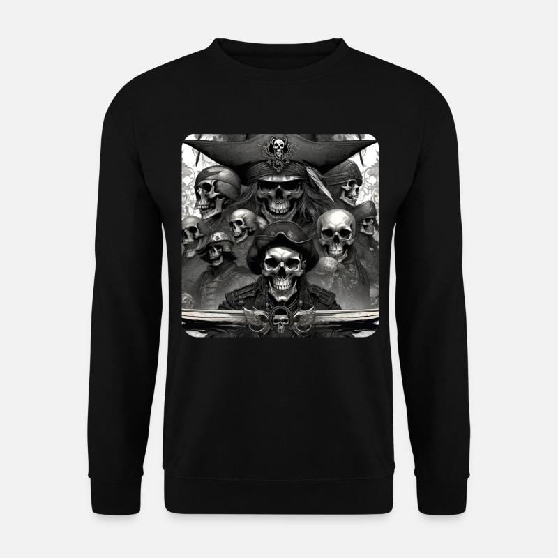Pirates avec des crânes - Sweat-shirt Unisexe - noir