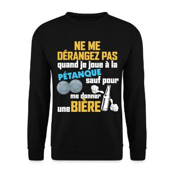 Pétanque Apéro Alors Dérange Pas Cadeau Homme - Sweat-shirt Unisexe - noir - Devant - Alina (178cm) & Michal (187cm)