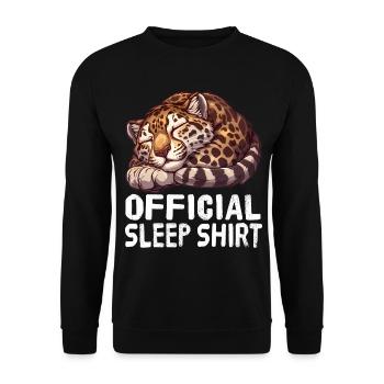 Official Sleep Shirt Clouded Clouded Leopard - Unisex Sweatshirt - black - Front - Alina (178cm) & Michal (187cm)
