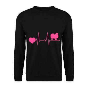 Japon Japonais Japonais Spitz Dog Mama Pink - Sweat-shirt Unisexe - noir - Devant - Alina (178cm) & Michal (187cm)