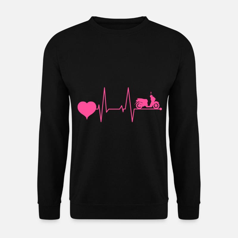 Rollerfahrer Elektroroller Herzschlag Pink - Unisex Pullover - Schwarz