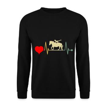 Voltige Volti battement de cœur - Sweat-shirt Unisexe - noir - Devant - Alina (178cm) & Michal (187cm)