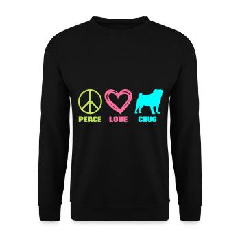 Chug Dog Mama Peace Love Say for Mistress - Sweat-shirt Unisexe - noir - Devant - Alina (178cm) & Michal (187cm)