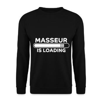 Masseur Spruch Massage Lustiges Masseur Geschenk - Unisex Pullover - Schwarz - Vorne - Alina (178cm) & Michal (187cm)