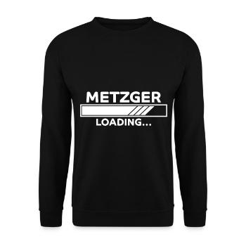 Metzger Spruch Fleischer Lustiges Metzger Geschenk - Unisex Pullover - Schwarz - Vorne - Alina (178cm) & Michal (187cm)