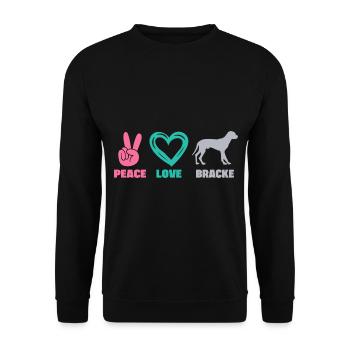 Schwarzwildbracke Slovenský Kopov Peace Love - Unisex Pullover - Schwarz - Vorne - Alina (178cm) & Michal (187cm)