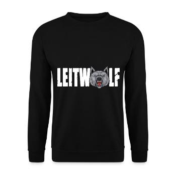 Leitwolf Alpha Wolf Kapitän Teamführer Trainer - Unisex Pullover - Schwarz - Vorne - Alina (178cm) & Michal (187cm)