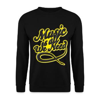 Music is all we need - Unisex Pullover - Schwarz - Vorne - Alina (178cm) & Michal (187cm)