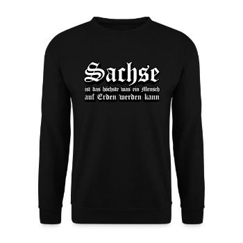 Sachse das Beste auf Erden Sachsen - Unisex Pullover - Schwarz - Vorne - Alina (178cm) & Michal (187cm)
