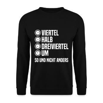 Die Uhrzeiten in Ostdeutschland - Unisex Pullover - Schwarz - Vorne - Alina (178cm) & Michal (187cm)