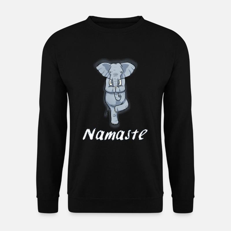 Yoga Elefant Namaste Indien Meditation Geschenk - Unisex Pullover - Schwarz