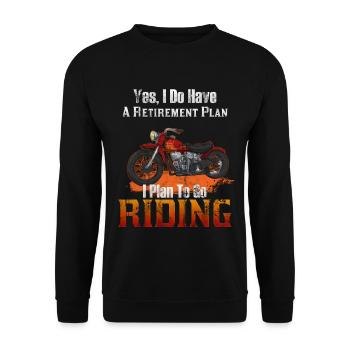 Idée de retraite moto moto loisir conduite cyclomoteur - Sweat-shirt Unisexe - noir - Devant - Alina (178cm) & Michal (187cm)