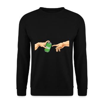 Bière en conserve boire de la bière en conserve Michel Angelo - Sweat-shirt Unisexe - noir - Devant - Alina (178cm) & Michal (187cm)