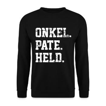 Patenonkel - Unisex Pullover - Schwarz - Vorne - Alina (178cm) & Michal (187cm)