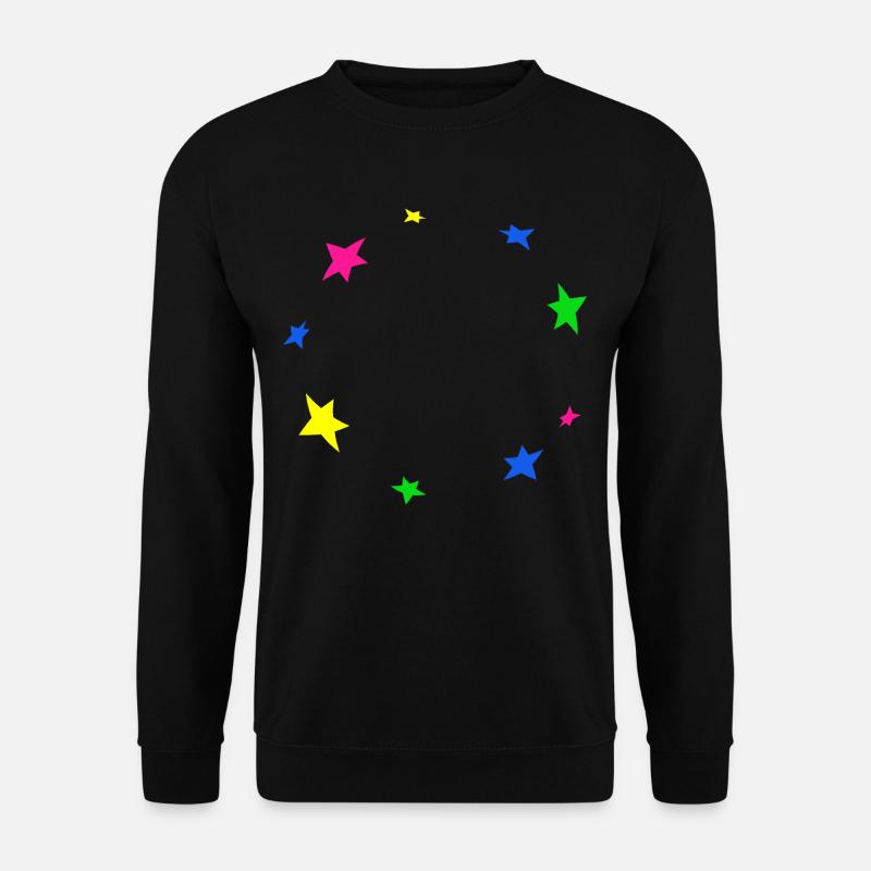 Sterne Kreis Rahmen Dekoration Stern Dekor Bunt - Unisex Pullover - Schwarz