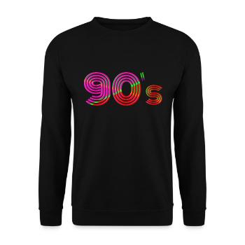 Ladies 90s outfit, men 90s party costume - Unisex Sweatshirt - black - Front - Alina (178cm) & Michal (187cm)