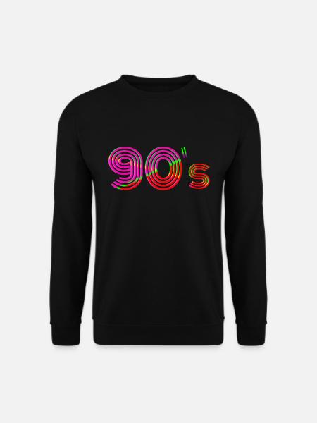 Damen 90er Jahre Outfit Herren 90s Party Kostüm - Unisex Pullover - Schwarz