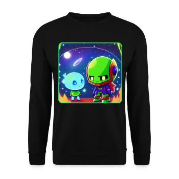 Extraterrestres mignons - Sweat-shirt Unisexe - noir - Devant - Alina (178cm) & Michal (187cm)