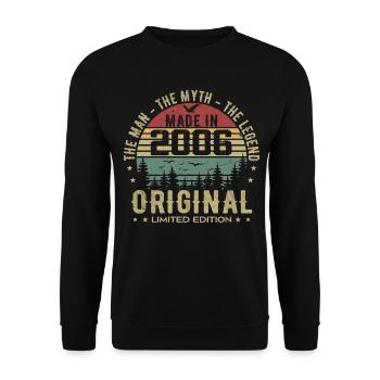 Original 2006 Retro 2006 Geburtstagsgeschenk 2006 - Unisex Pullover - Schwarz - Vorne - Alina (178cm) & Michal (187cm)