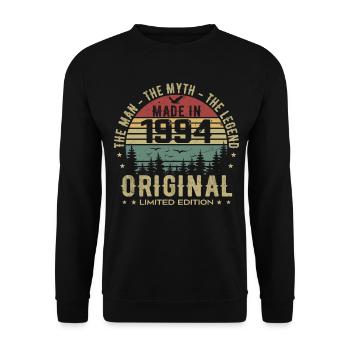 Original 1994 Retro 1994 Geburtstagsgeschenk 1994 - Unisex Pullover - Schwarz - Vorne - Alina (178cm) & Michal (187cm)