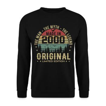 Original 2000 Retro 2000 Birthday Gift 2000 - Unisex Sweatshirt - black - Front - Alina (178cm) & Michal (187cm)