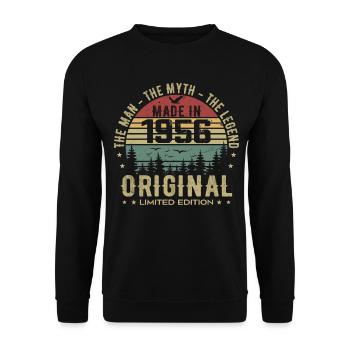 Original 1956 Retro 1956 Geburtstagsgeschenk 1956 - Unisex Pullover - Schwarz - Vorne - Alina (178cm) & Michal (187cm)