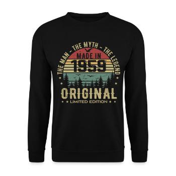 Original 1959 Retro 1959 Geburtstagsgeschenk 1959 - Unisex Pullover - Schwarz - Vorne - Alina (178cm) & Michal (187cm)