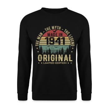 Original 1941 Retro 1941 Cadeau Anniversaire 1941 - Sweat-shirt Unisexe - noir - Devant - Alina (178cm) & Michal (187cm)