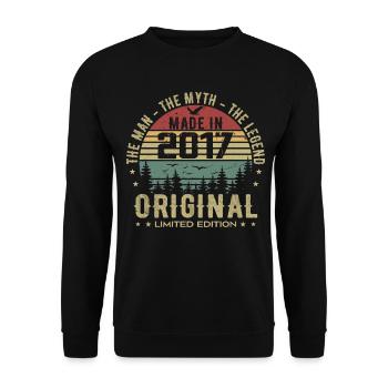 Original 2017 Retro 2017 Cadeau Anniversaire 2017 - Sweat-shirt Unisexe - noir - Devant - Alina (178cm) & Michal (187cm)