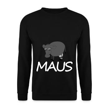 Kuh Namens Maus - Unisex Pullover - Schwarz - Vorne - Alina (178cm) & Michal (187cm)