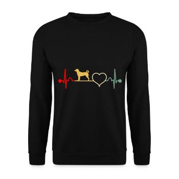 Appenzeller Sennenhund Herzschlag Vintage - Unisex Sweatshirt - black - Front - Alina (178cm) & Michal (187cm)