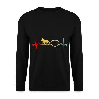 Shetland Pony Shetland Pony Heartbeat Retro - Unisex Sweatshirt - black - Front - Alina (178cm) & Michal (187cm)