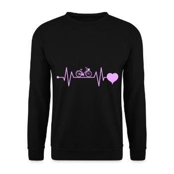Bike heartbeat bike with motif girl pink - Unisex Sweatshirt - black - Front - Alina (178cm) & Michal (187cm)