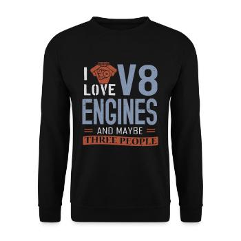 Moteur V8 Moteur Muscle Car - Sweat-shirt Unisexe - noir - Devant - Alina (178cm) & Michal (187cm)