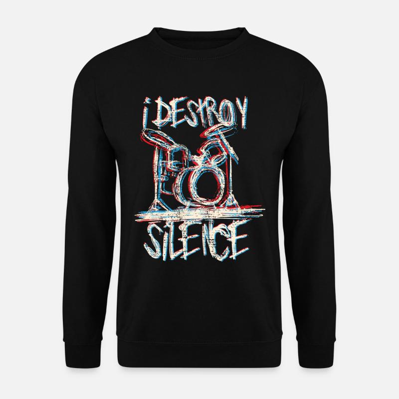 Schlagzeug Schlagzeug Schlagzeug - Unisex Pullover - Schwarz