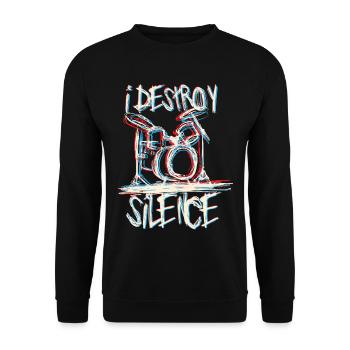 Schlagzeuger Schlagzeug - Unisex Pullover - Schwarz - Vorne - Alina (178cm) & Michal (187cm)
